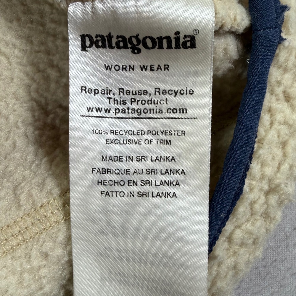 Patagonia Fleece Pullover Mens XL Cream Excellent Los Gatos Quarter Zip Sherpa - Picture 5 of 7
